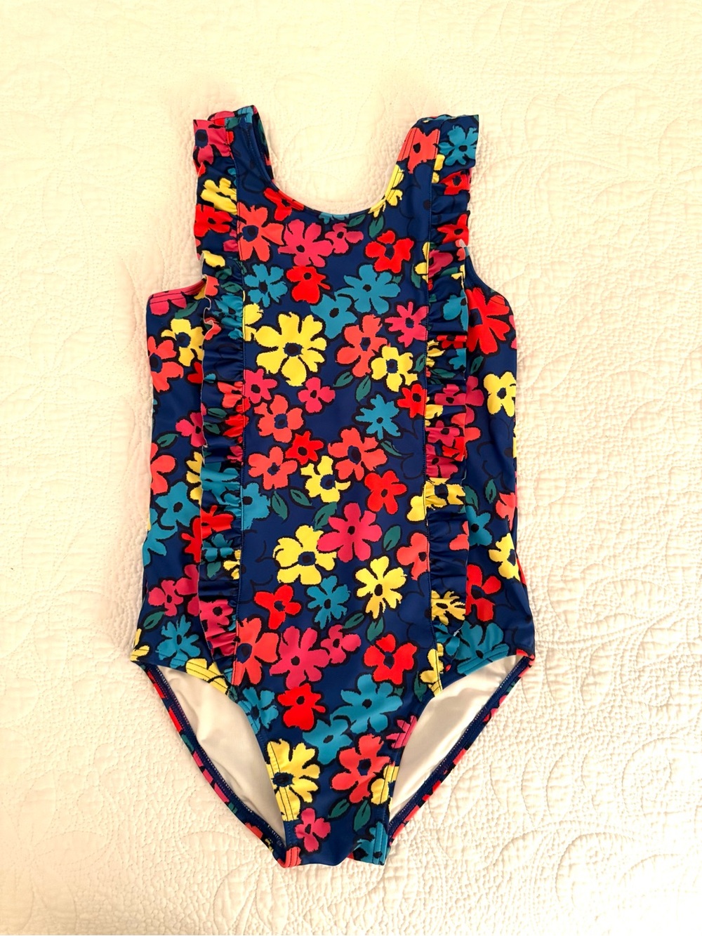 Harper Canyon Ruffle front One-Piece Swimsuit Floral Print size 8 (M) medium